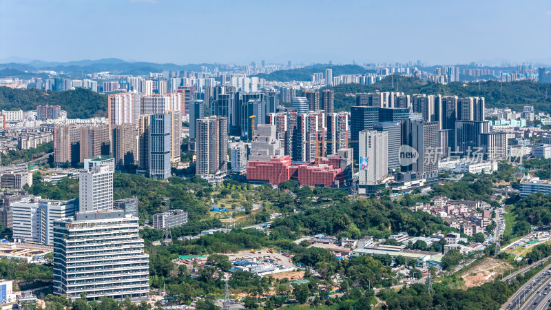 深圳龙华区城市风光航拍图