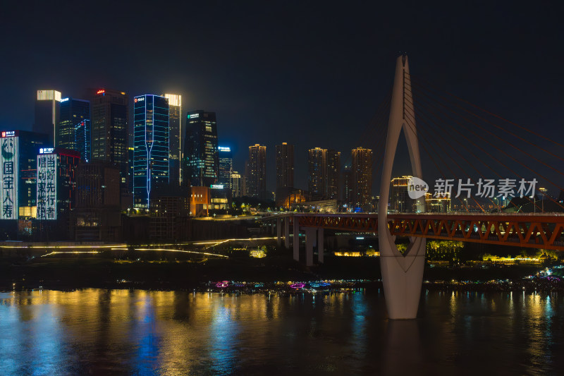 重庆千厮门大桥城市风光夜景天际线