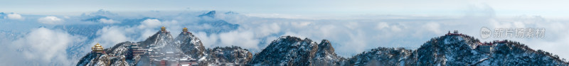 山脉大雪云海航拍辽阔高远壮观背景自然风景