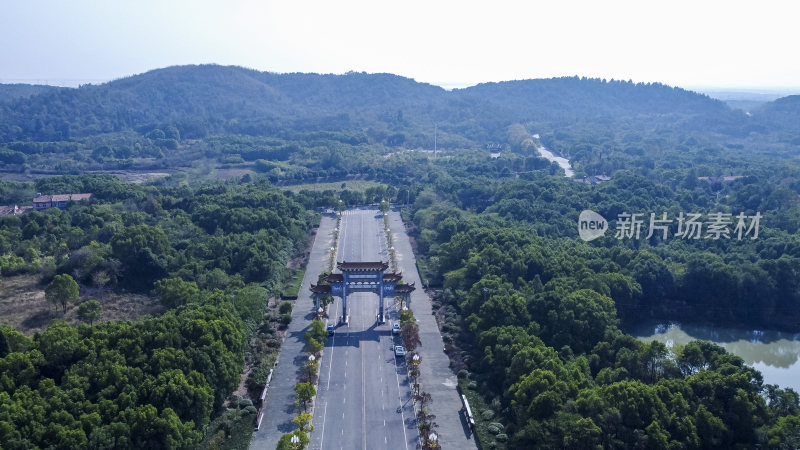 武汉龙泉山风景区龙泉寺航拍