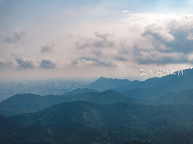 航拍西湖名胜风景区西湖群山