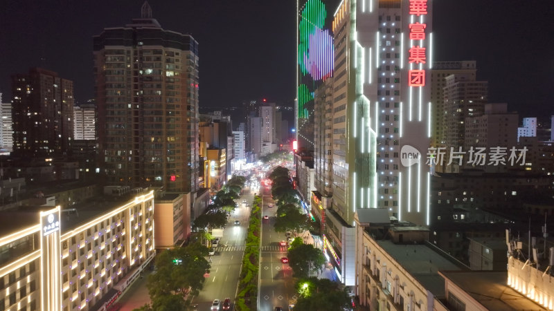 甘肃兰州城市夜景航拍