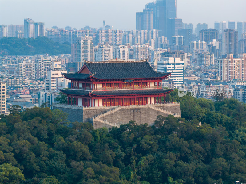 航拍福建福州屏山公园镇海楼福州地标