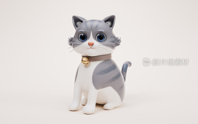 卡通风格猫咪3D渲染