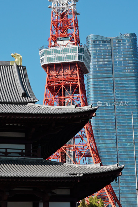 日本东京塔与增上寺