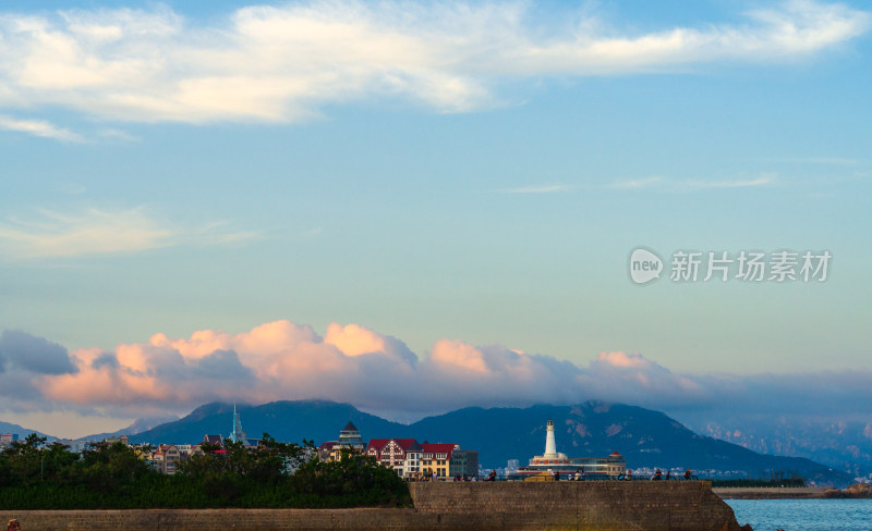 青岛小麦岛夕阳风光