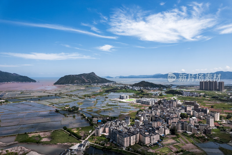 福建宁德霞浦沿海滩涂海田山水自然风光