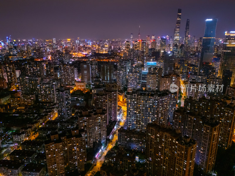 航拍上海魔都夜景