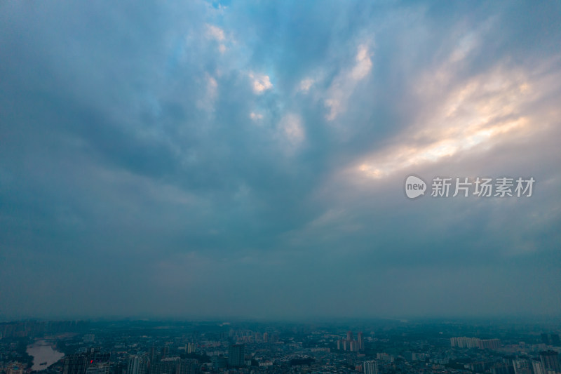 广西钦州城市大景航拍摄影图