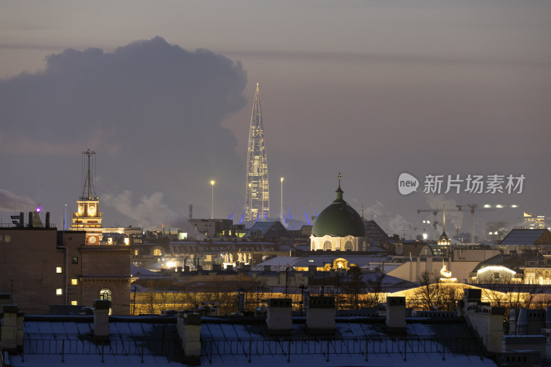 圣彼得堡城市景观夜景