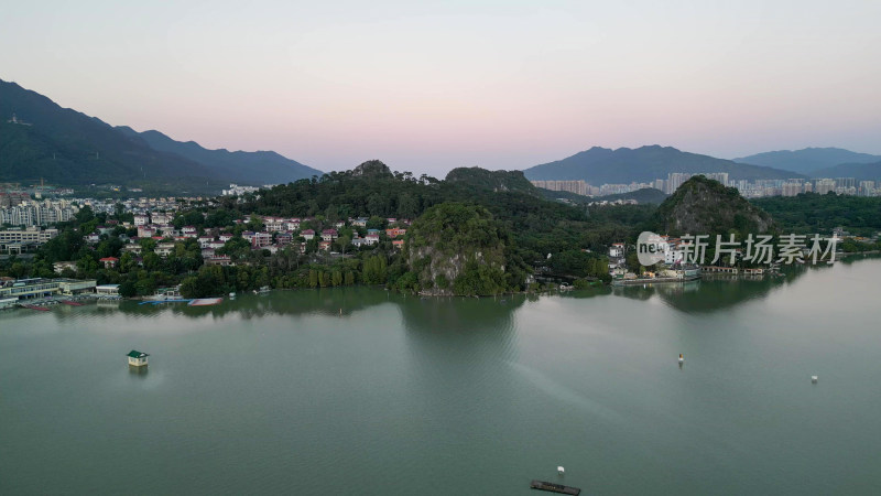 航拍广东肇庆星湖风景区