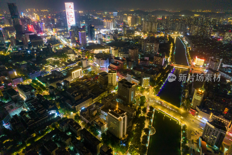 江苏徐州城市夜景航拍图