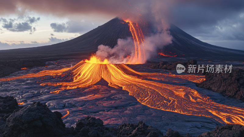 火山岩浆喷发地壳运动自然景观