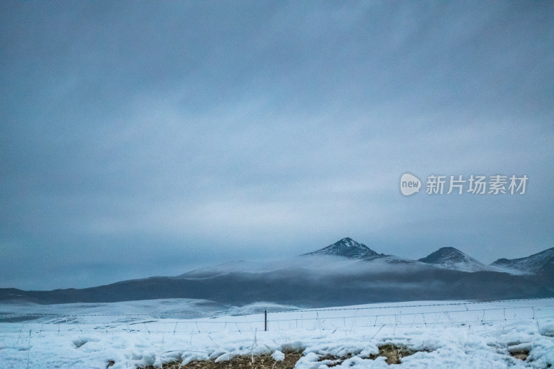 新疆巴音布鲁克草原冬季雪景航拍