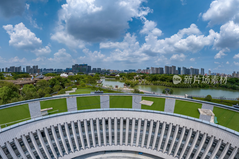 江西南昌梅湖艺术馆建筑群高空航拍