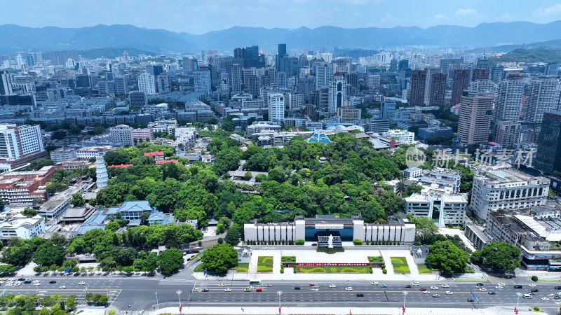 福州五一广场照片航拍福建大剧院于山堂风景