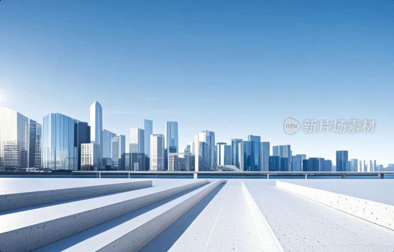 现代简约城市建筑广场未来感商务背景图
