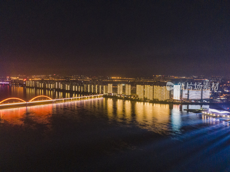 长沙夜景灯光航拍摄影图