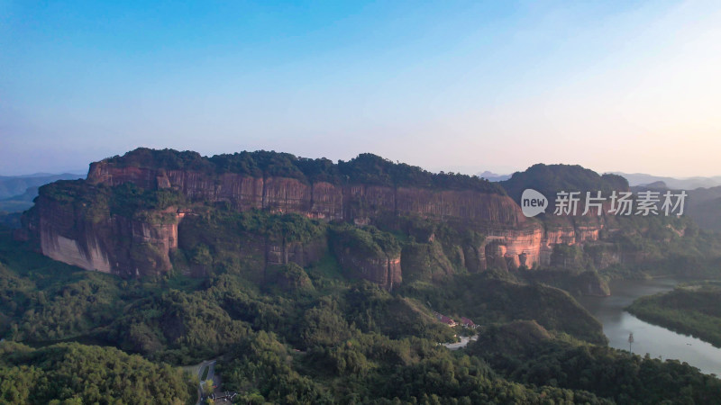 广东韶关丹霞山世界文化遗产航拍图