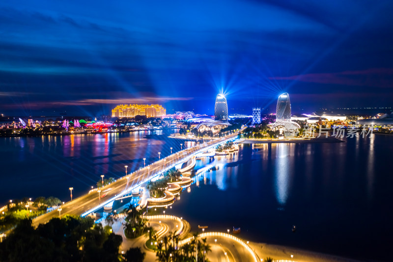 海南海花岛夜景航拍