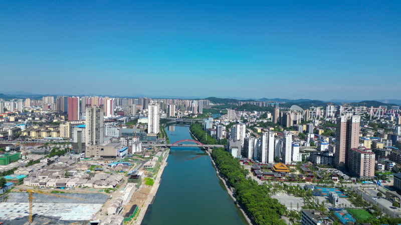 航拍江西宜春建设宜春大景