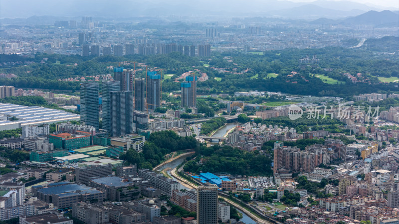 深圳龙华区城市风光航拍图