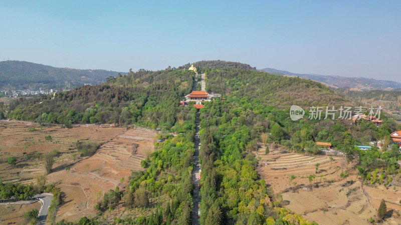 云南弥勒锦屏山景区航拍