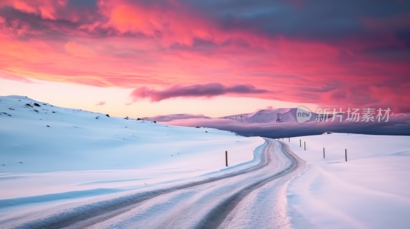 冬季唯美雪景雪山海报背景配图高清摄影图