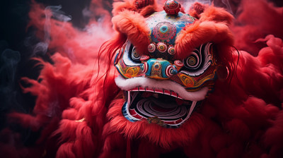 春节舞狮新年喜庆