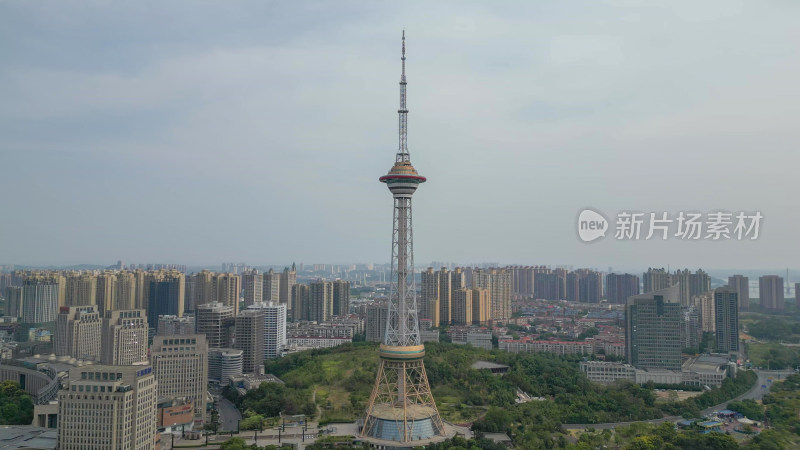 航拍湖南株洲神农城4A景区神农塔