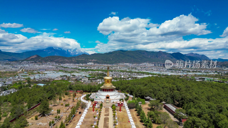 航拍云南丽江金塔景区4A景区