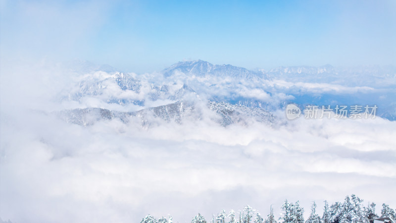 冬季成都西岭雪山景区综合航拍