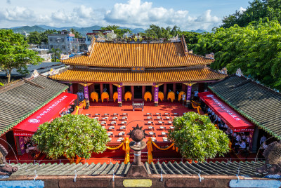 海南三亚崖州古城高视角历史文化航拍全景