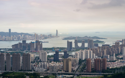 海滨城市厦门高楼全景