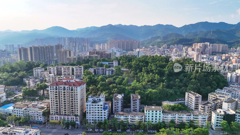 云浮城市建设城市大景全景航拍图