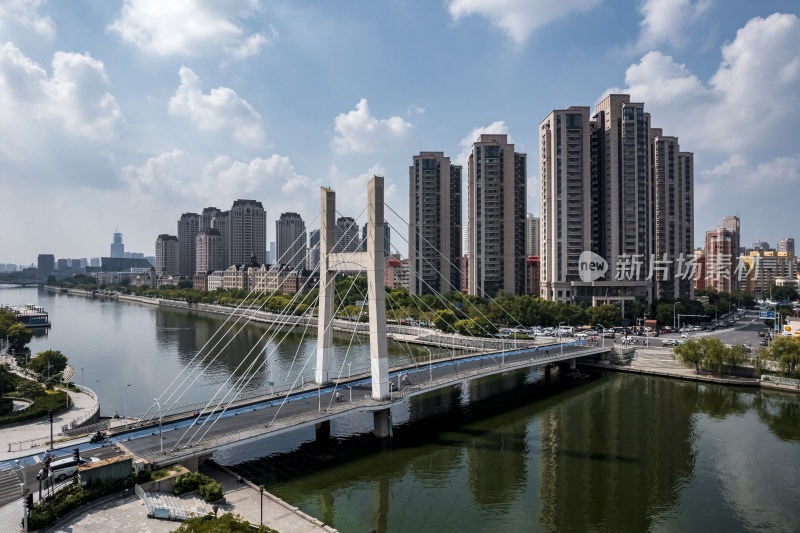 天津海河风景线城市天际线建筑风光航拍