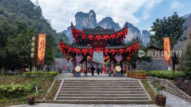 湘西德夯苗寨新年航拍