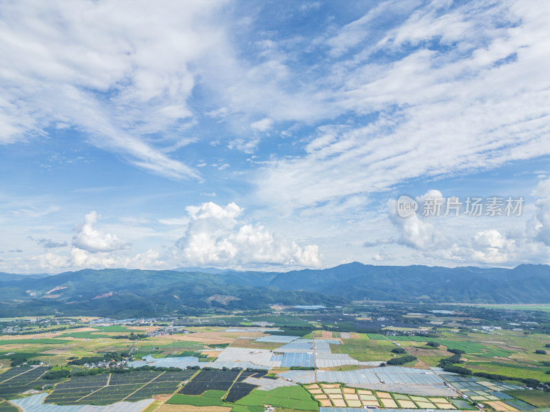 航拍云南西双版纳乡村田园风光