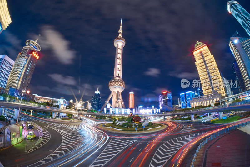 上海陆家嘴的夜景