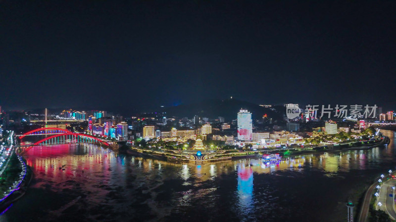 四川宜宾合江门广场夜景