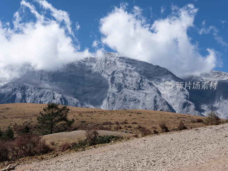 站在玉龙雪山牦牛坪，观赏山川风景