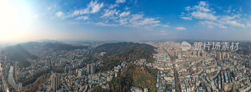 遵义城市风光航拍全景图