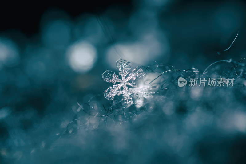 雪花结晶微距特写素材