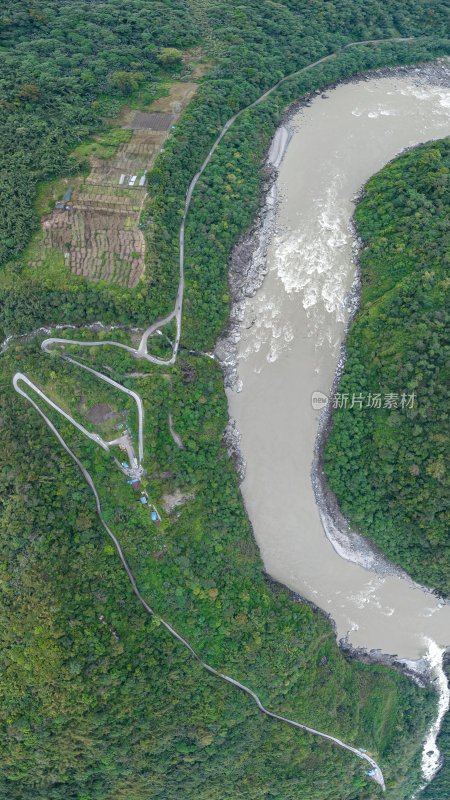 西藏林芝莲花圣地墨脱热带雨林云雾高空航拍