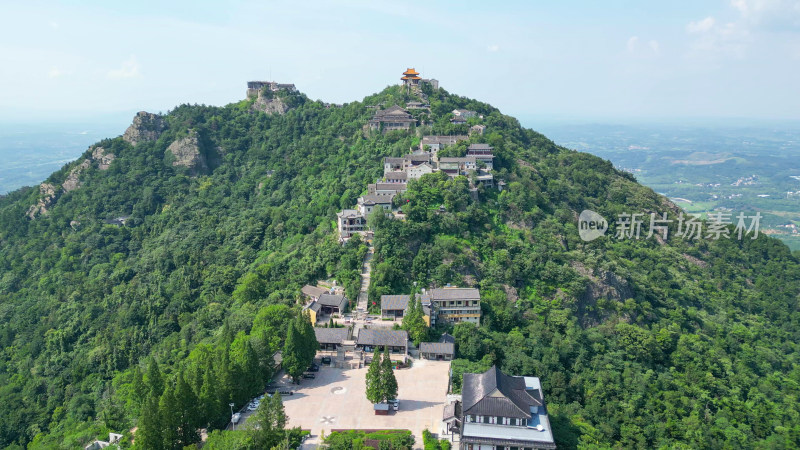 航拍湖北武汉木兰风景区木兰金顶