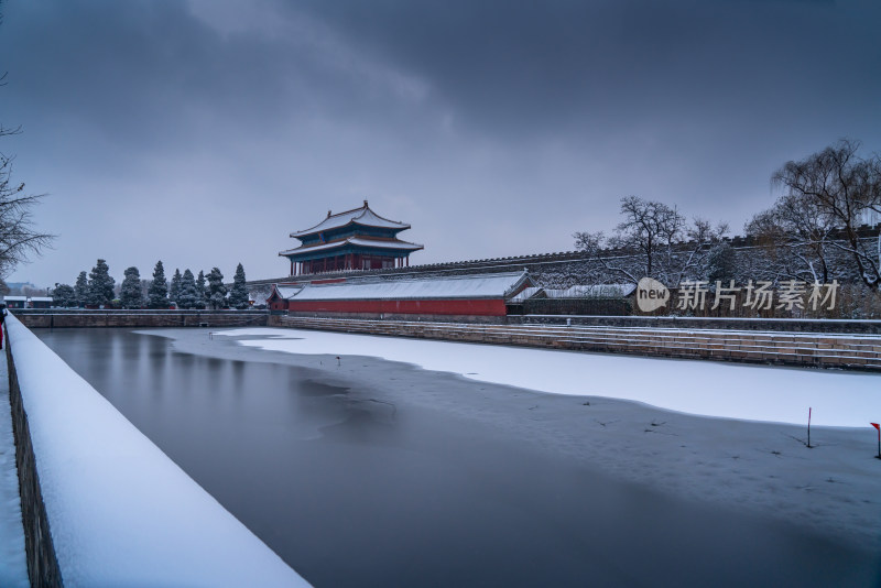 北京故宫神武门雪景