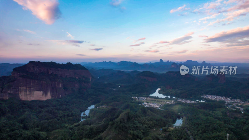 广东韶关丹霞山5A景区日出日落晚霞航拍