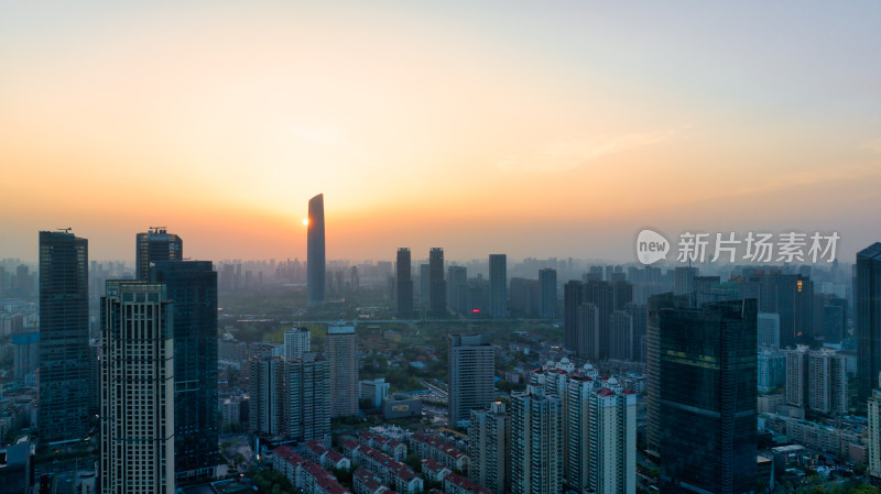 武汉汉口城市夕阳