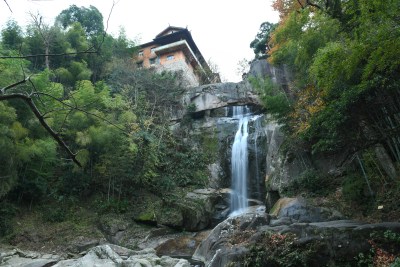 浙江天台山石梁飞瀑风景