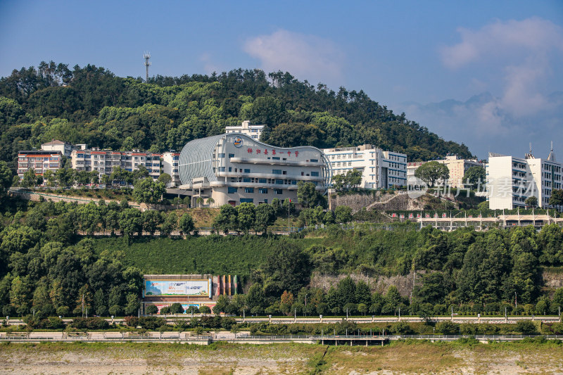 三峡大坝坝区坝上第一县秭归县城市风貌